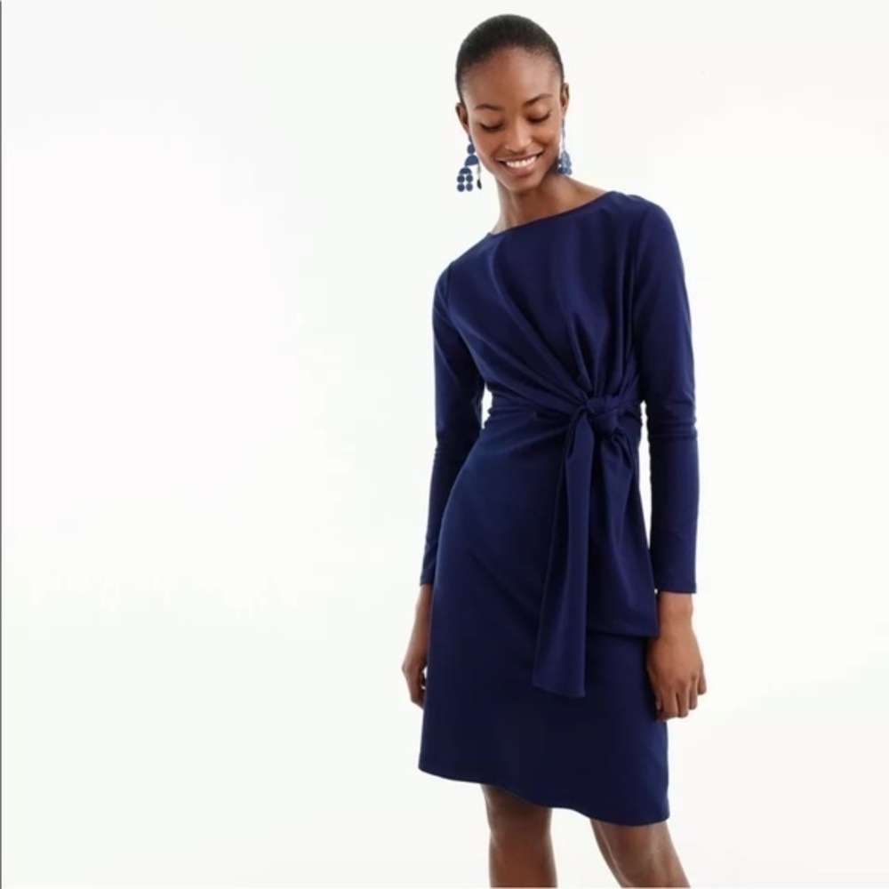J.Crew Drapey tie-waist dress Dark Ink Size XXS NWT #H8993